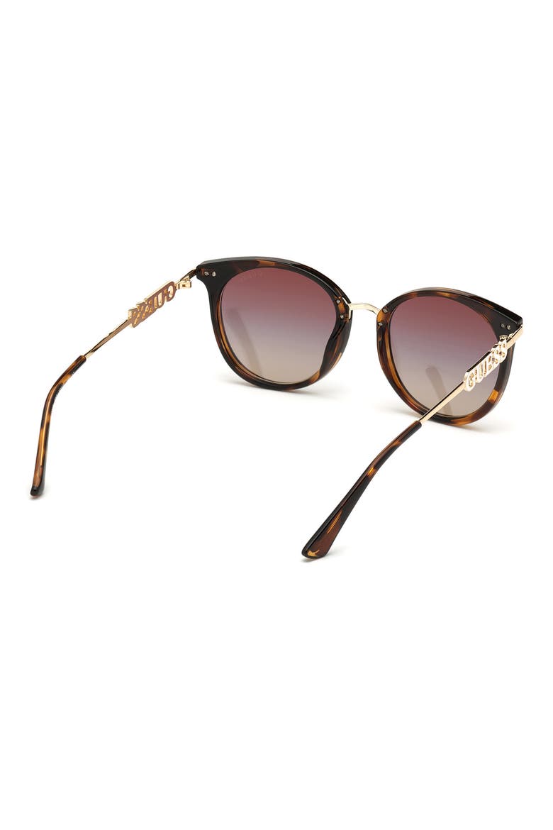 Round Sunglasses, Alternate, color, DARK HAVANA / BROWN MIRROR