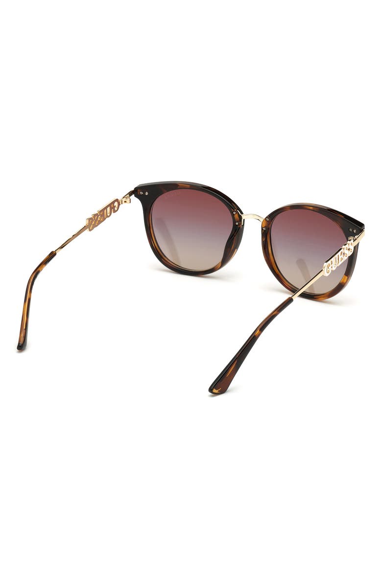 GUESS Round Sunglasses, Alternate, color, Dark Havana / Brown Mirror