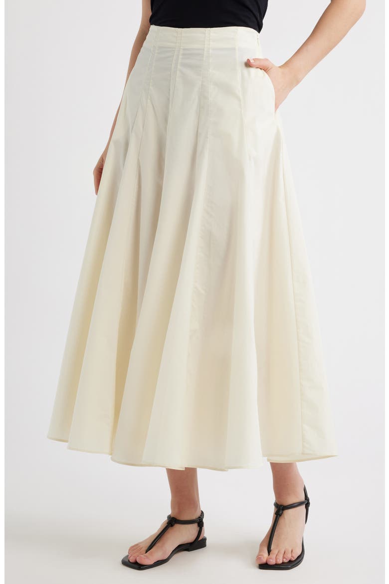 Falda Milos Faux Wrap Cotton Skirt, Alternate, color, OFF WHITE