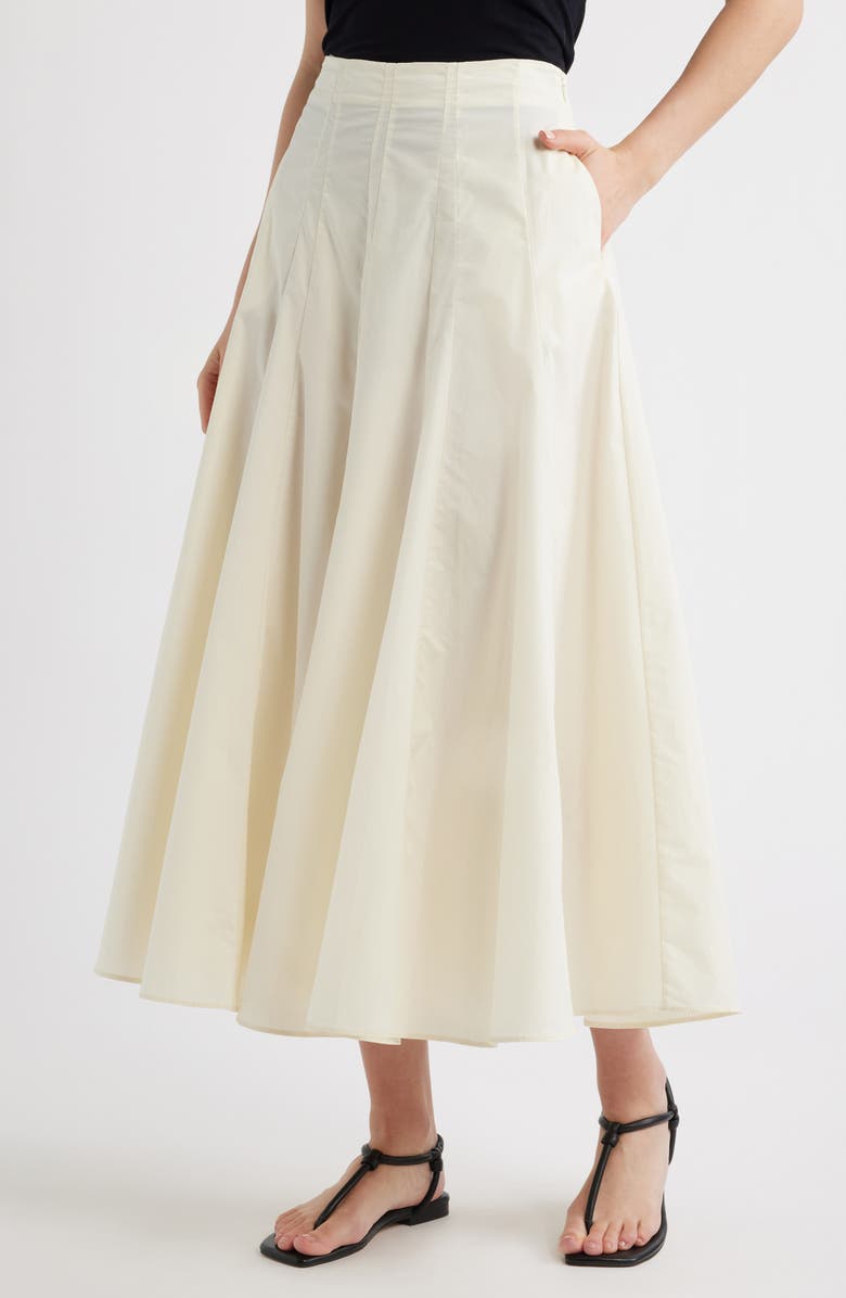 MANGO Falda Milos Faux Wrap Cotton Skirt, Alternate, color, Off White