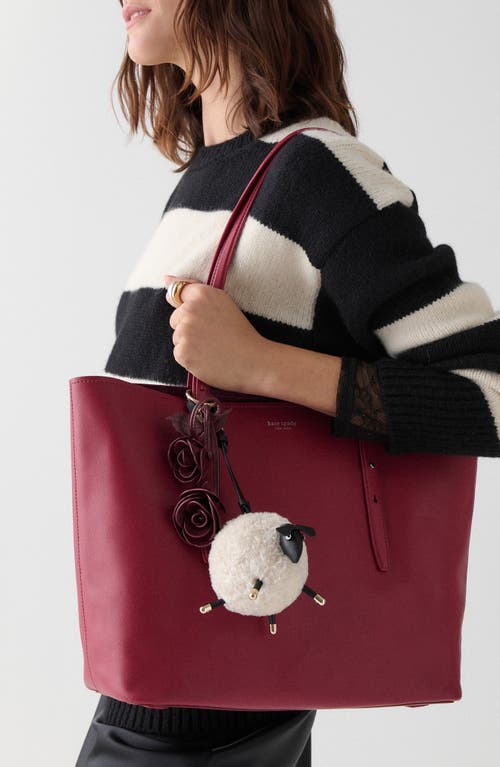 Kate Spade New York Faux Shearling Sheep Bag Charm In White