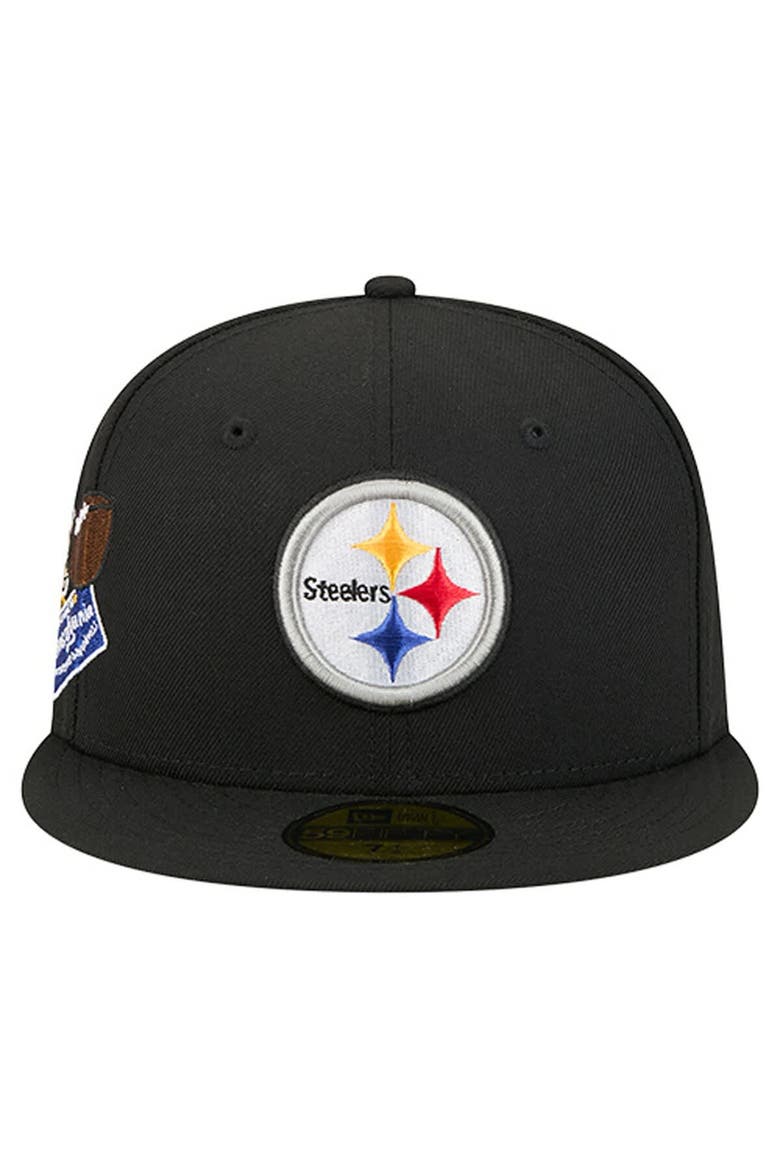 Men's New Era  Black Pittsburgh Steelers Group Chat 59FIFTY Fitted Hat, Alternate, color, Black