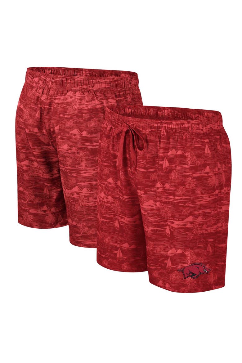 Men's Colosseum Cardinal Arkansas Razorbacks Ozark Swim Shorts, Main, color, Cardinal