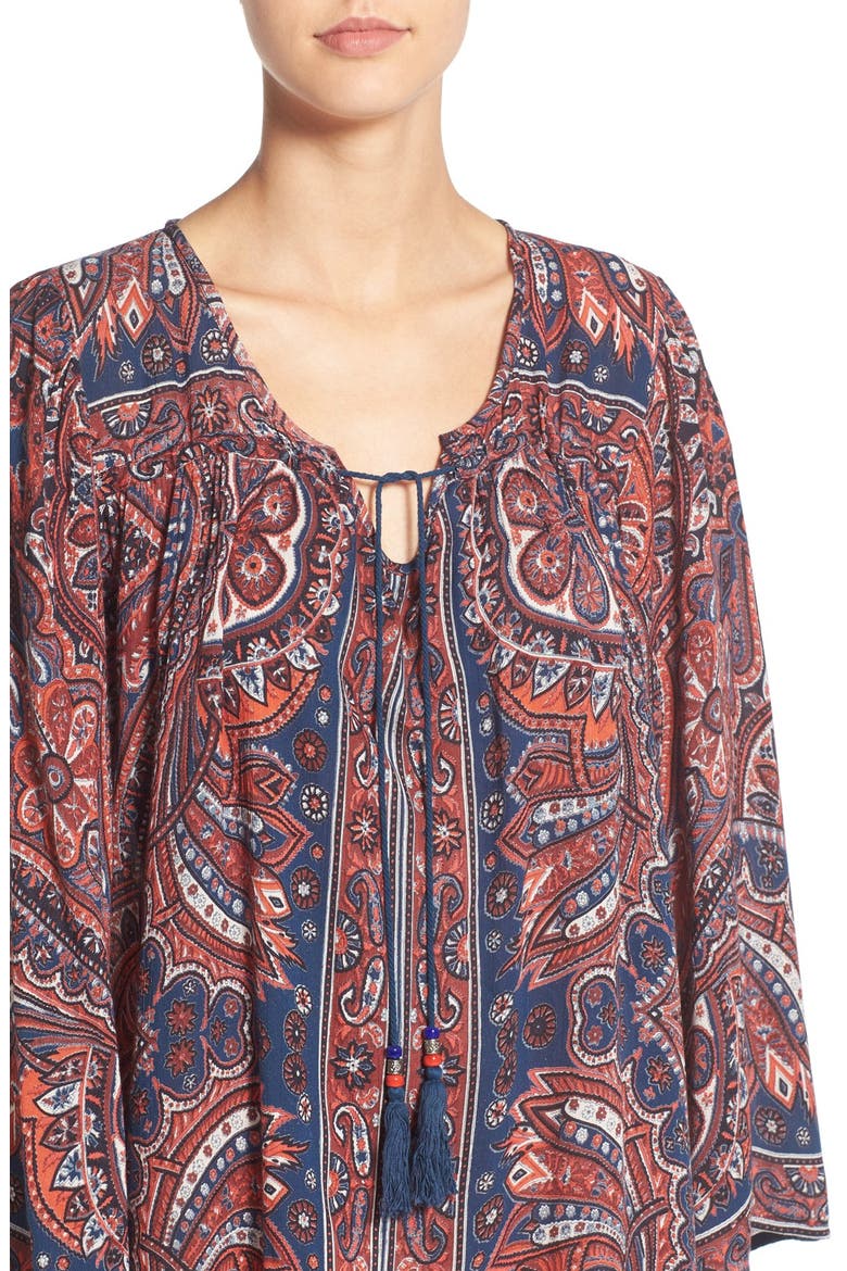 Print Shift Dress, Alternate, color, INDIGO