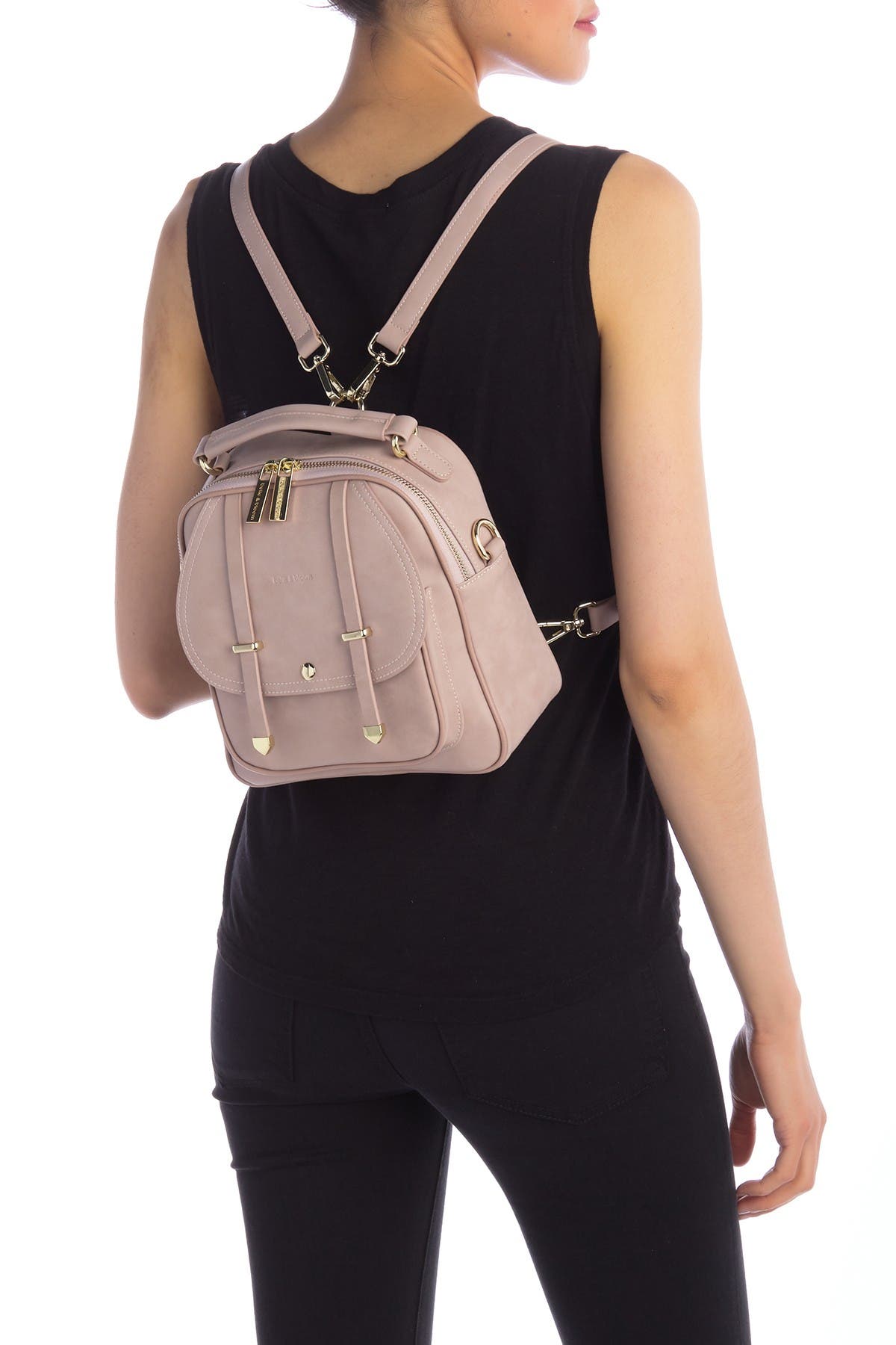 Camila Leather Backpack, Alternate, color, DUSTY PINK