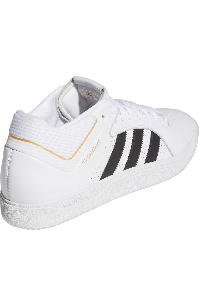 adidas Tyshawn Skateboarding Sneaker, Alternate, color, White/ Black/ Gold