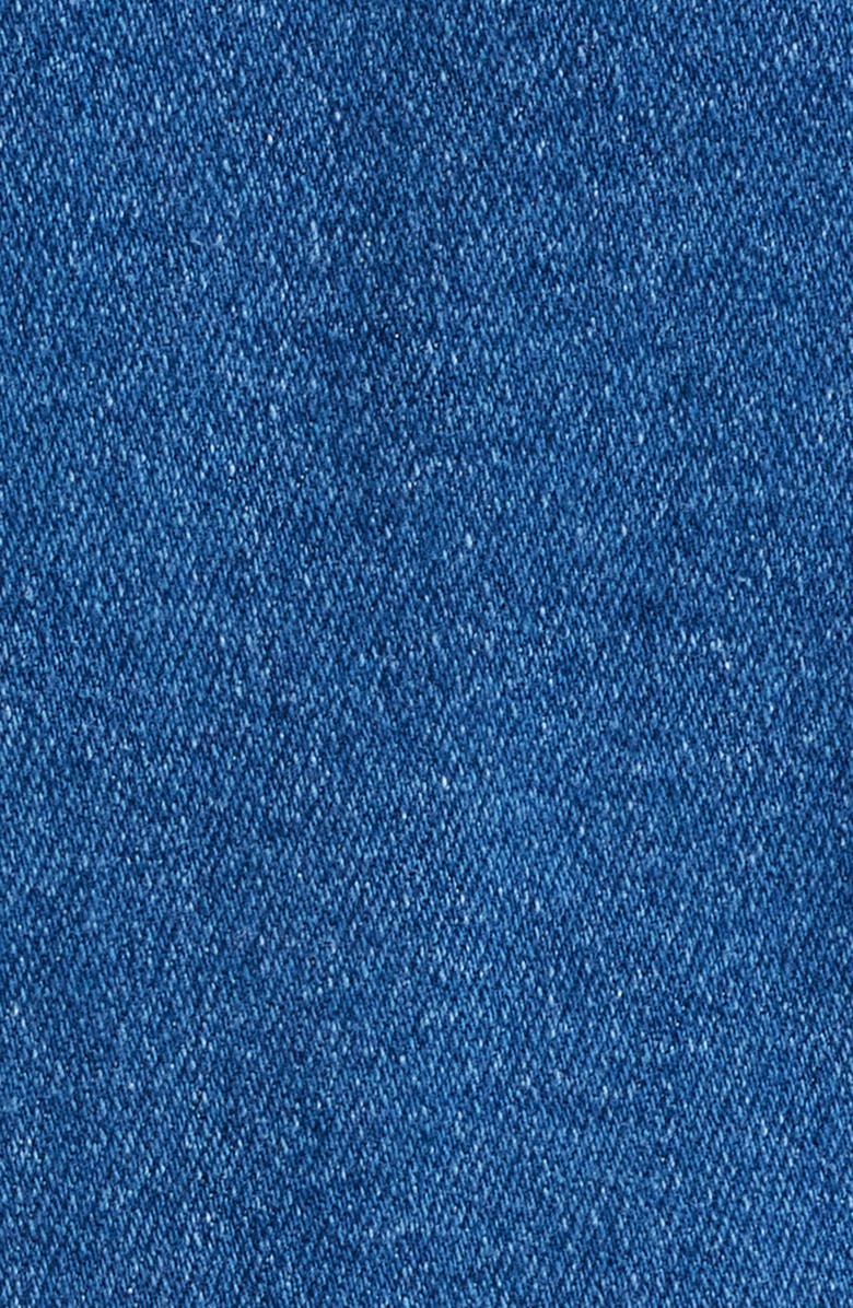 FLYING TOMATO Button-Up Denim Shift Minidress, Alternate, color, Medium Indigo