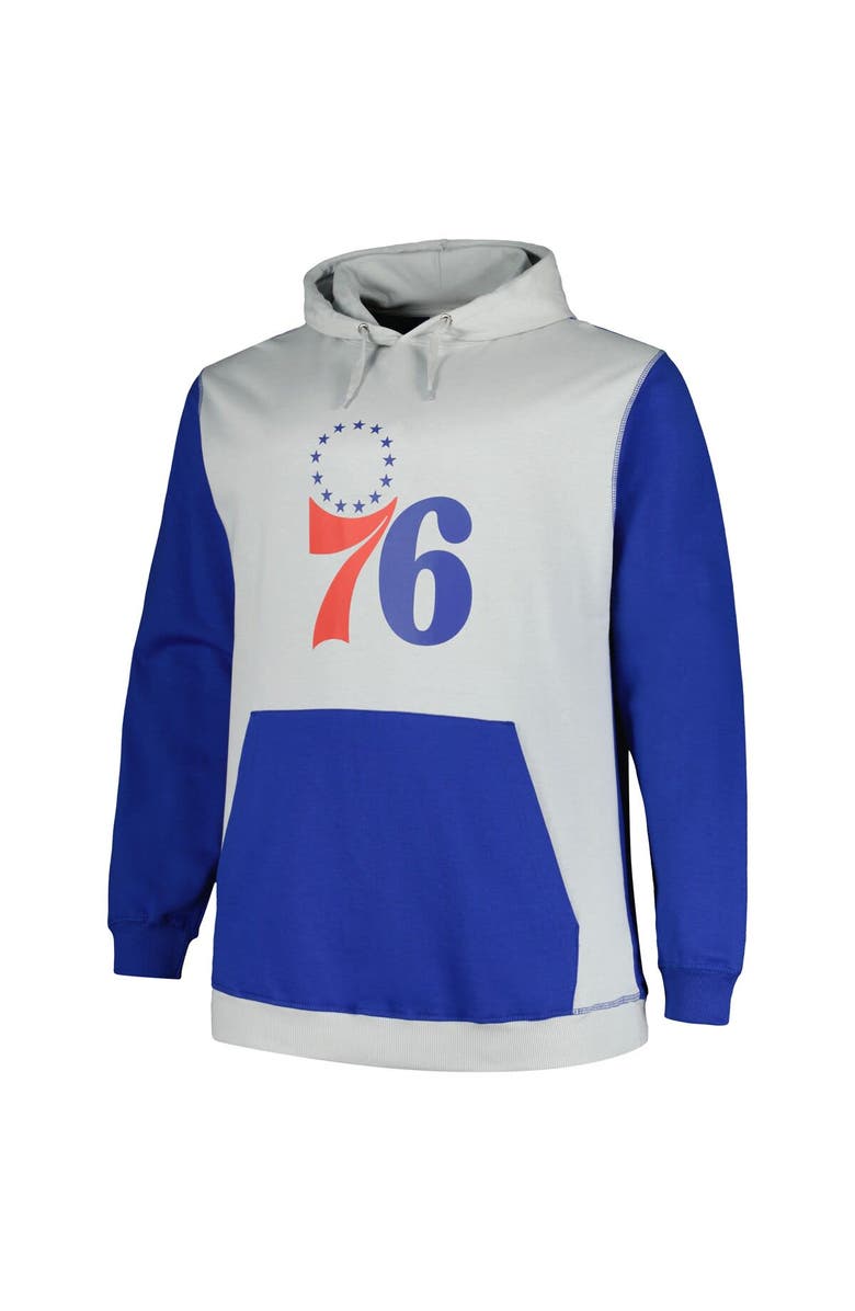 FANATICS Men's Fanatics Branded Royal/Silver Philadelphia 76ers Big & Tall Primary Arctic Pullover Hoodie, Alternate, color, Royal
