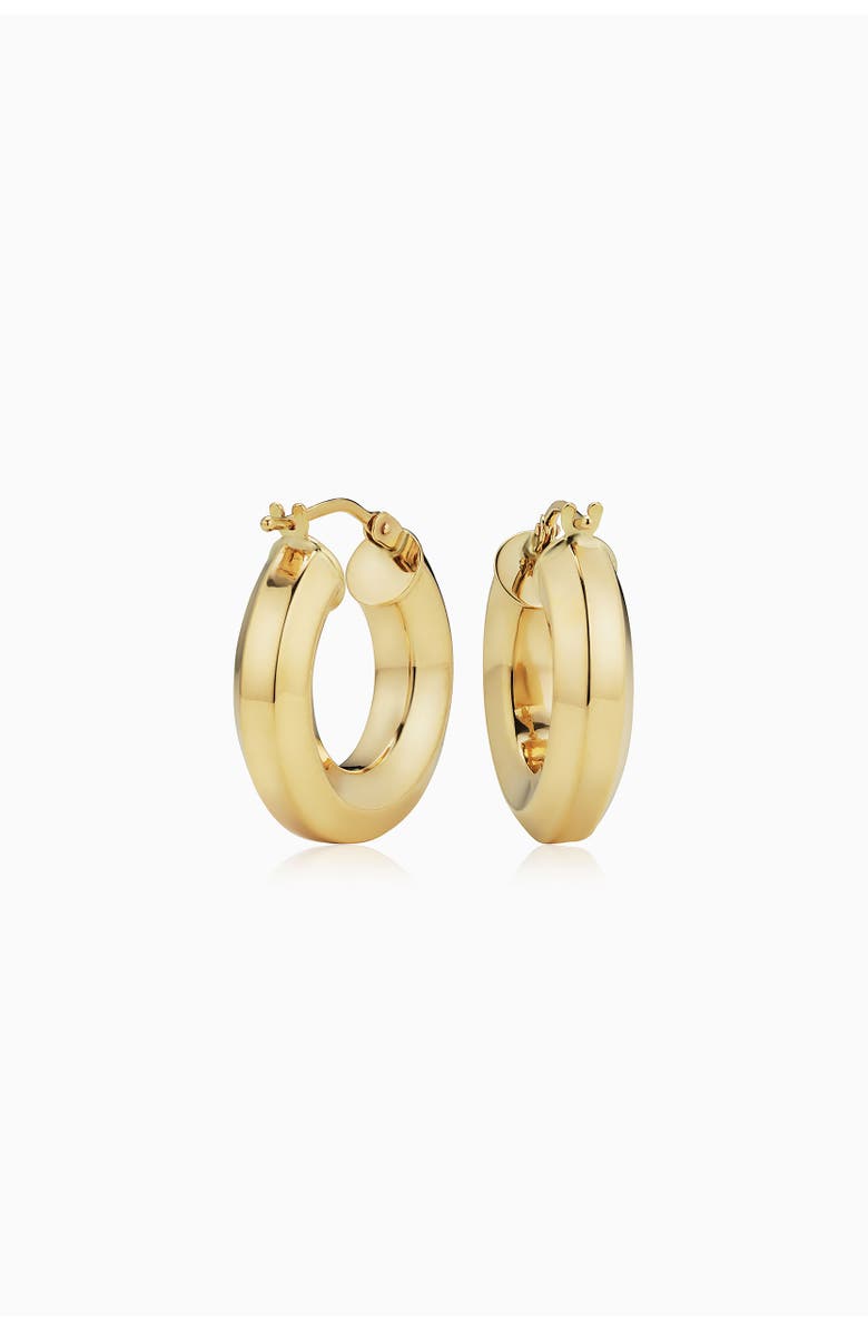 Oradina 14K Gold Clean Cut Hoops Earrings, Main, color, Yellow Gold - 16Mm