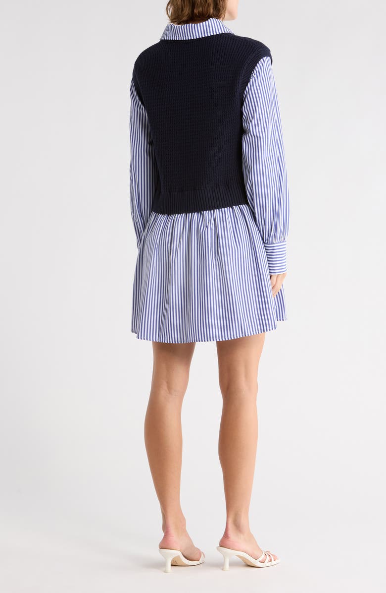 French Connection Open Knit Sweater Dress, Alternate, color, Navy/ Stripe