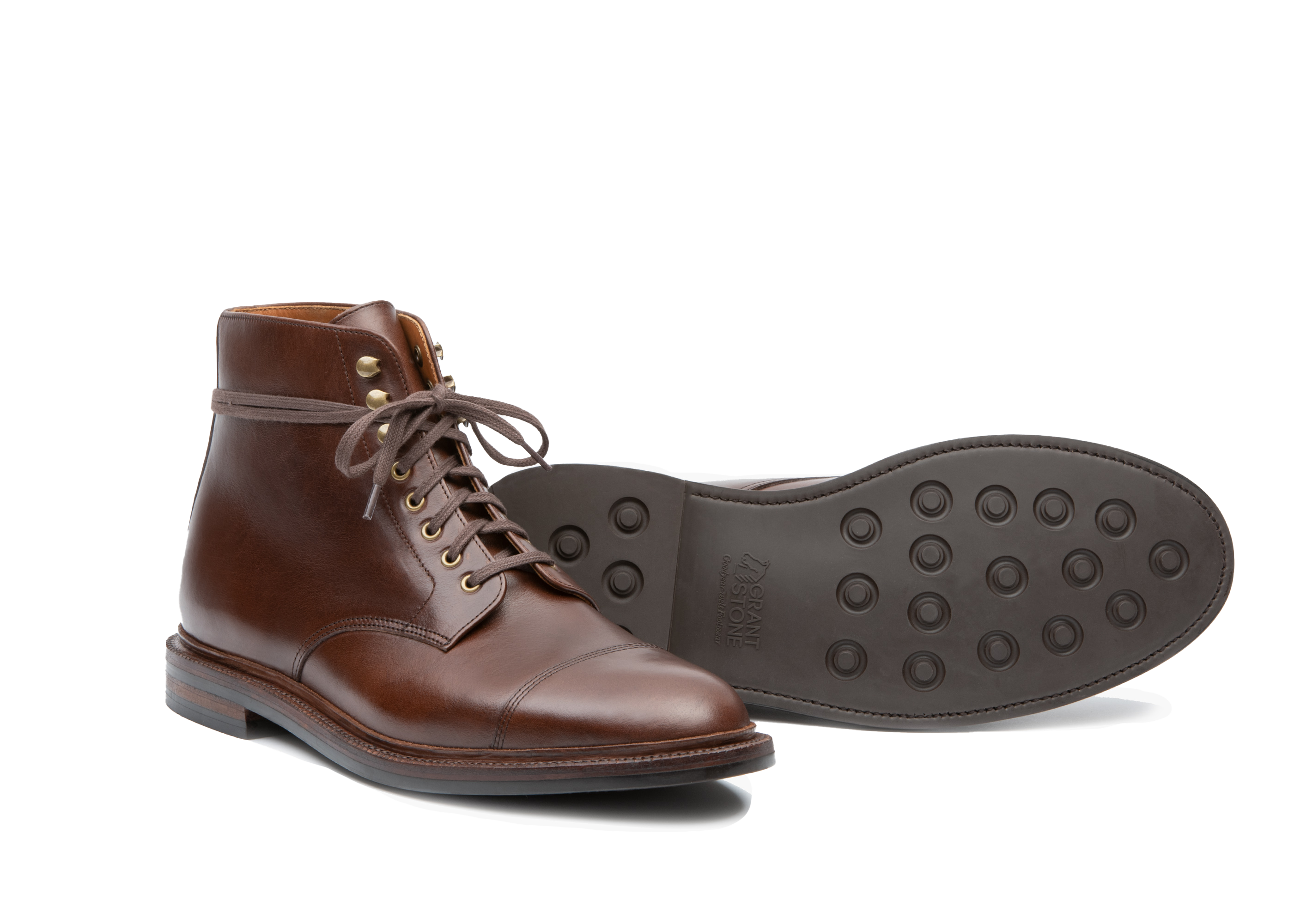 Grant Stone Cap Toe Boot, Alternate, color, Crimson Chromexcel