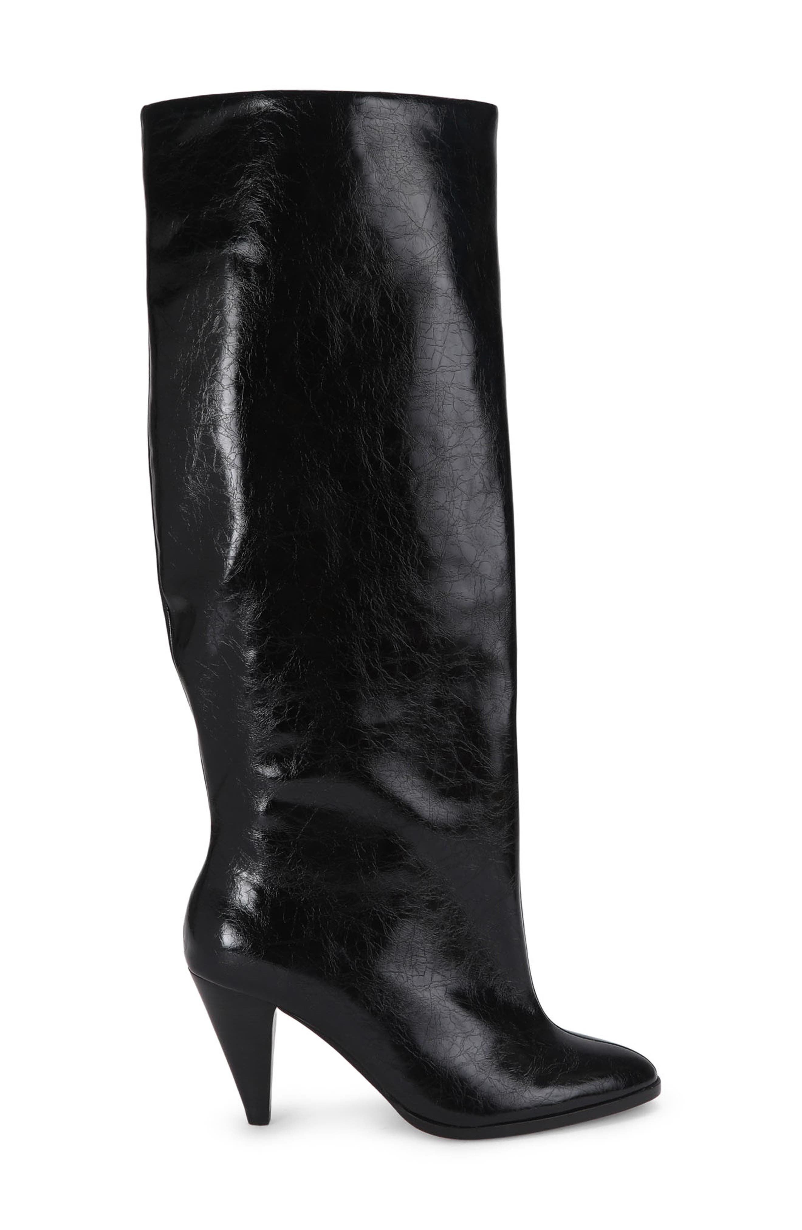 Lambeth Slouchy Knee High Leather Boot, Alternate, color, BLACK