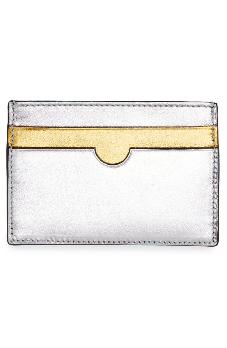Loewe Rainbow Leather Card Holder, Alternate, color, 
