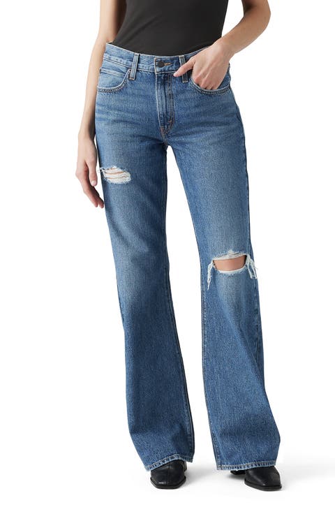 '94 Ripped Mid Rise Baggy Bootcut Jeans (Oakland Nights)