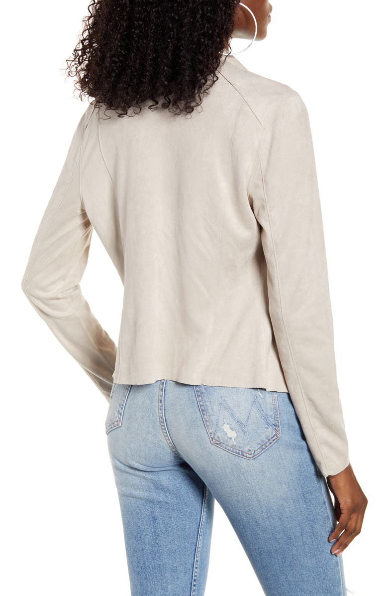 BLANKNYC Drape Front Faux Suede Jacket, Alternate, color,