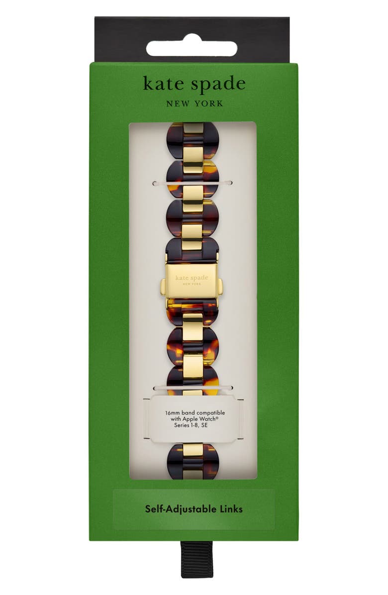 Kate Spade New York scallop 16mm Apple Watch<sup>®</sup> tortoiseshell patterned bracelet watchband, Alternate, color,