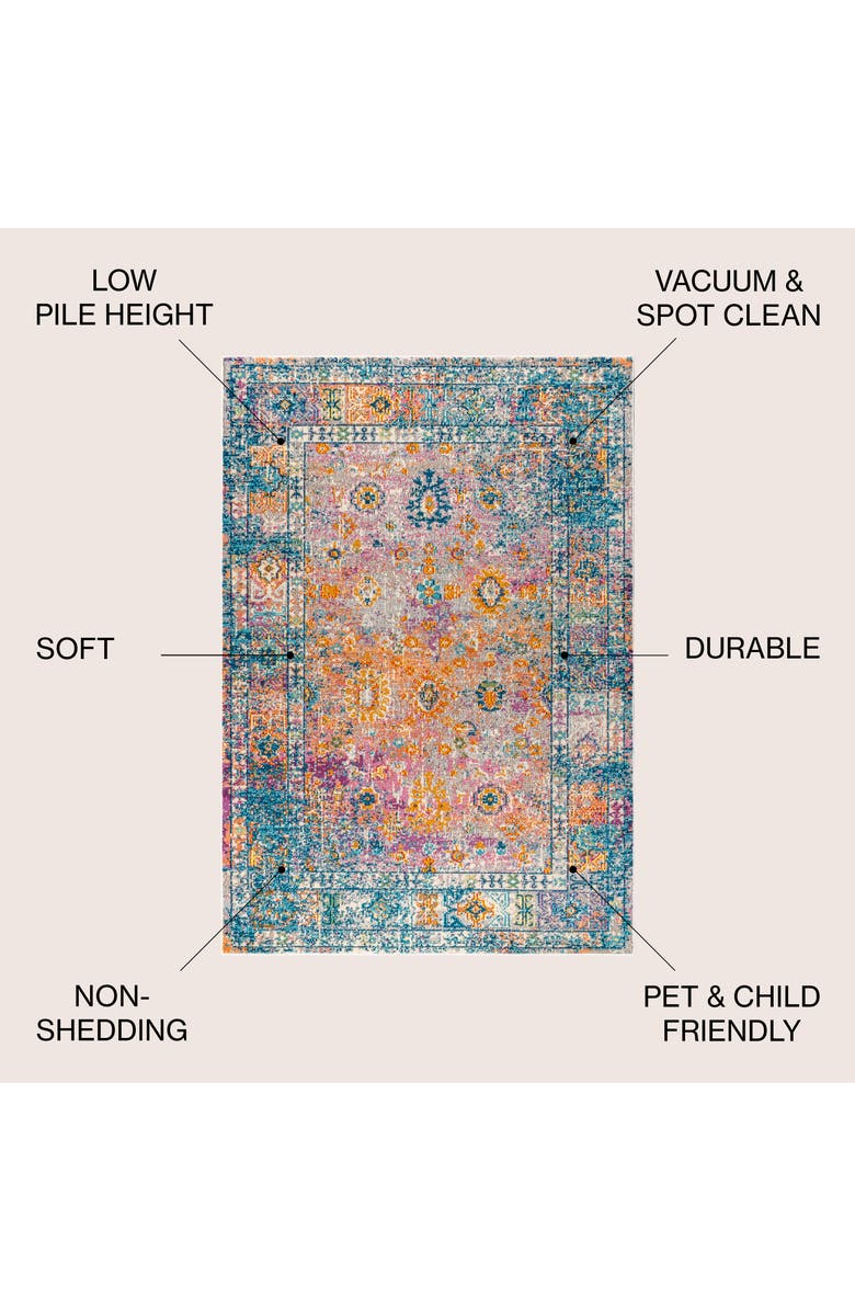 JONATHAN Y Bohemian FLAIR Boho Vintage Medallion Area Rug, Alternate, color, Cream/Navy