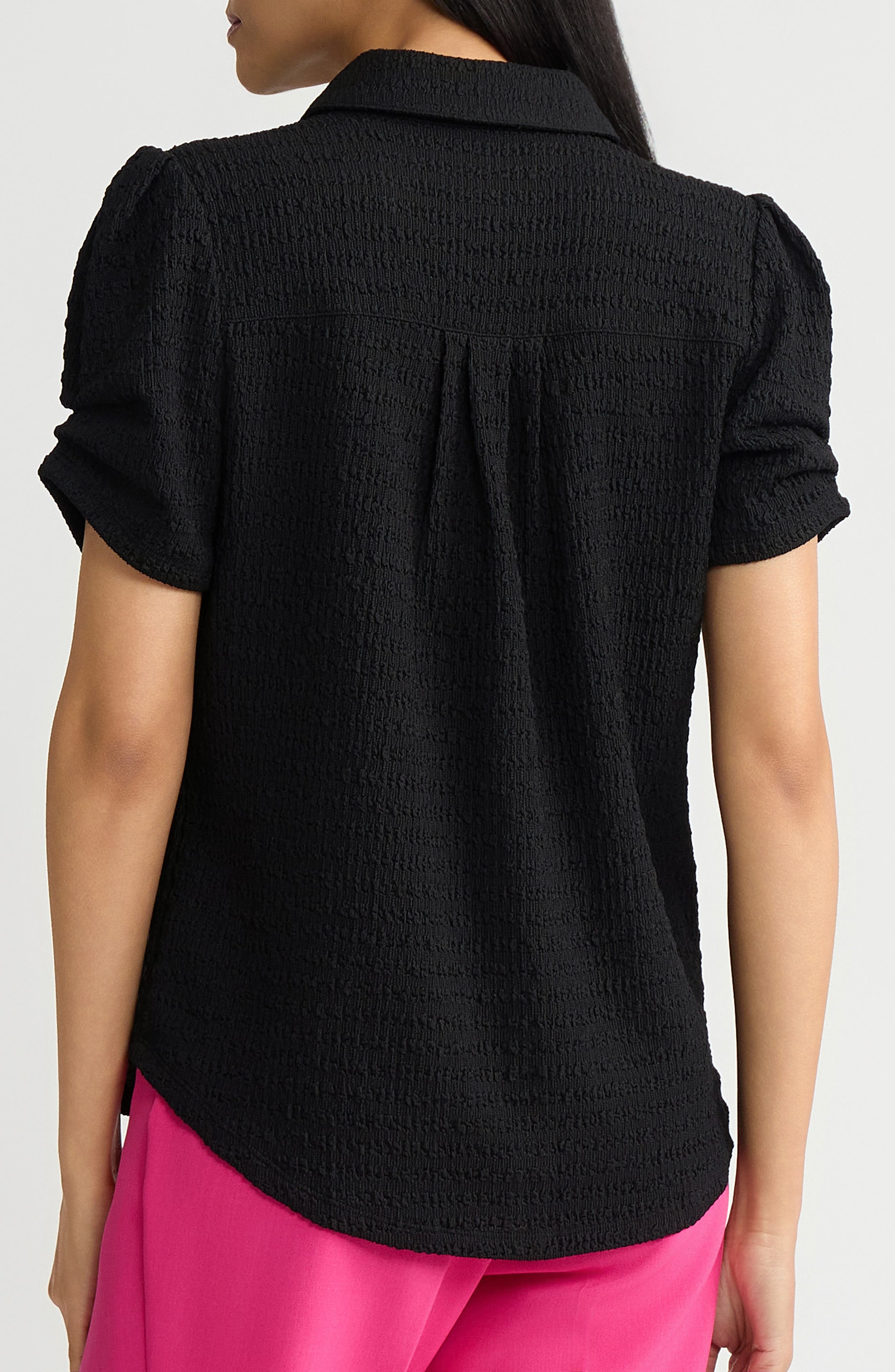 Texture Puff Sleeve Shirt - image 2