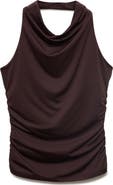 MANGO Draped Halter Top