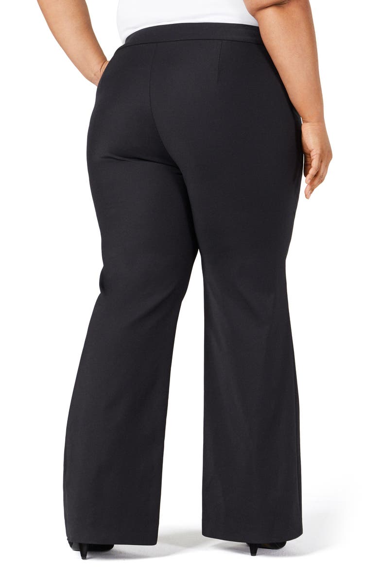 Sateen Flare Pants, Alternate, color, BLACK