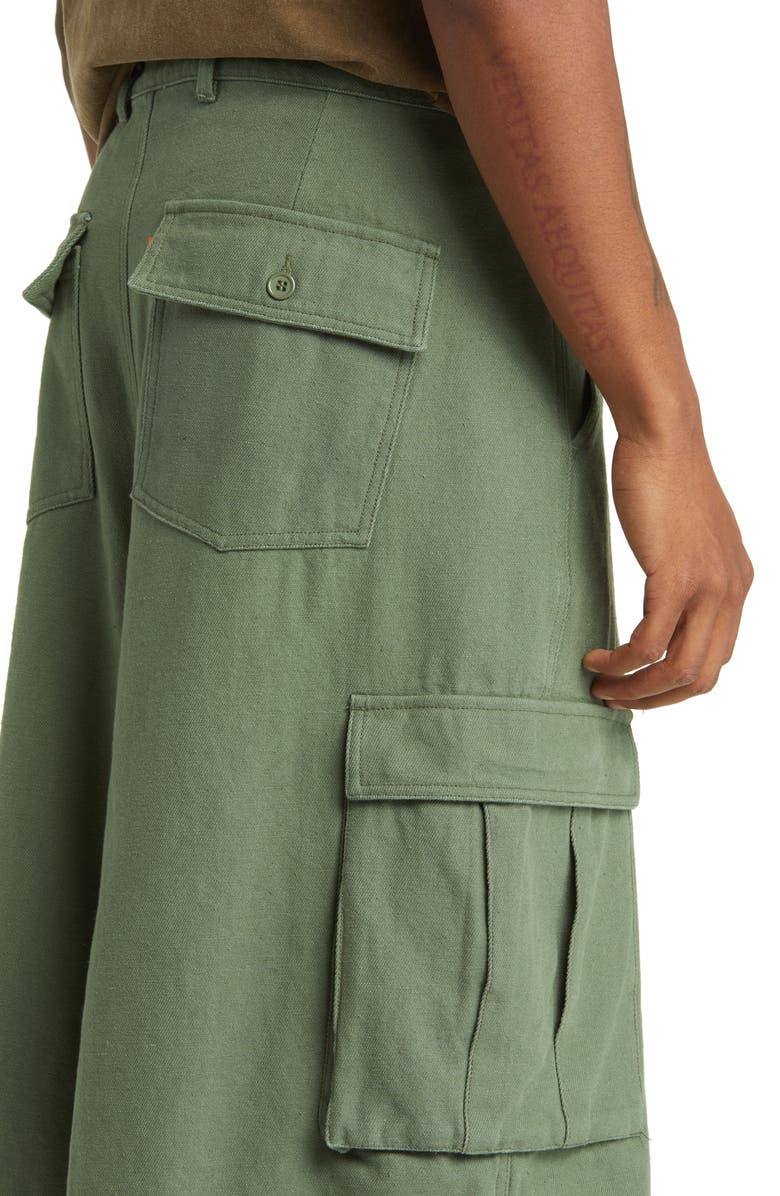 CHECKS Balloon Cotton Cargo Shorts, Alternate, color, Olive