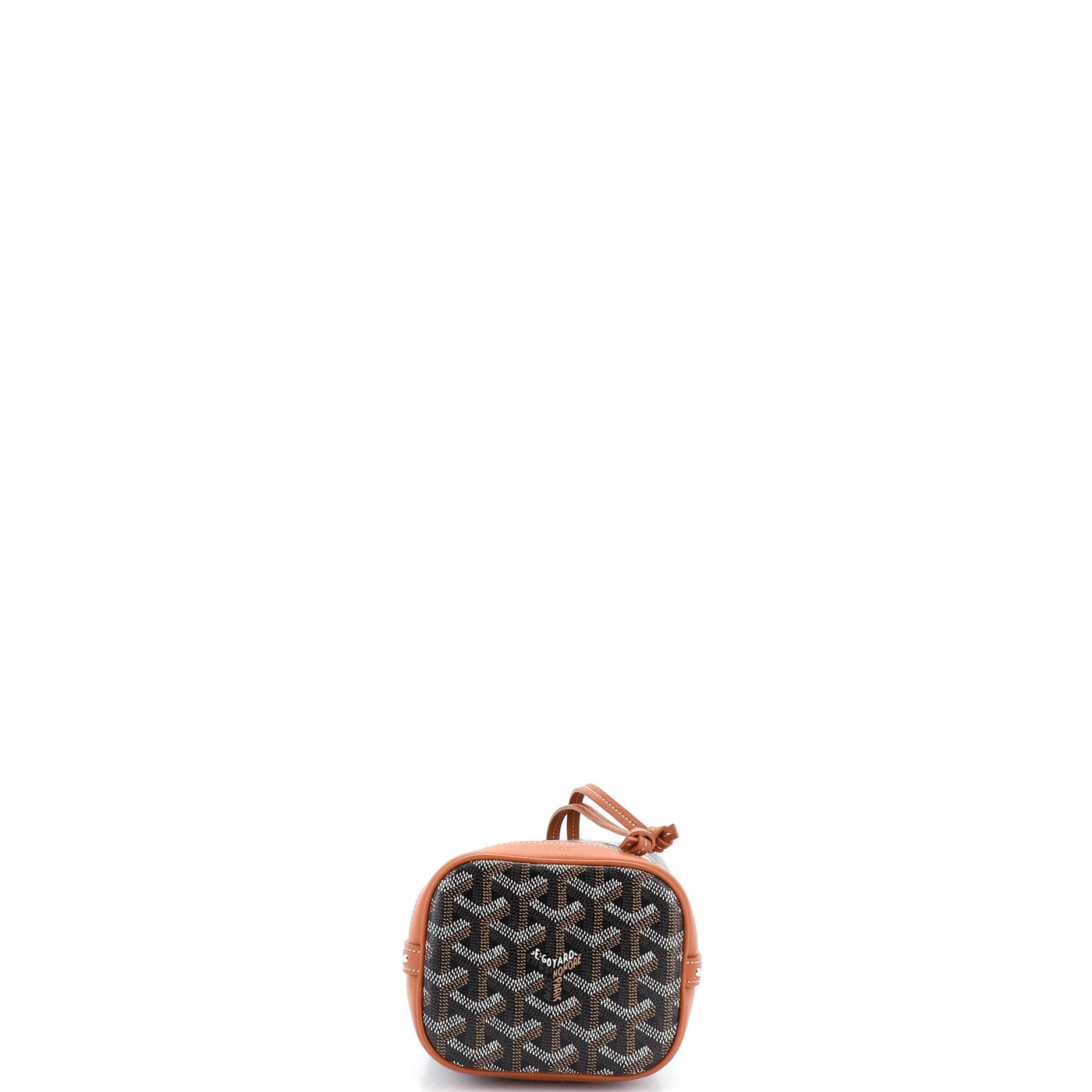 Pre-Owned Goyard Petit Flot Bucket Bag Coated Canvas Mini, Alternate, color, Brown