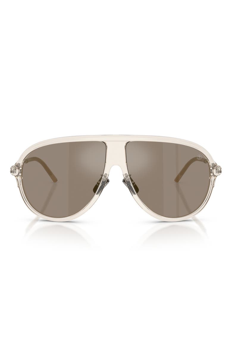 Moncler 61mm Pilot Sunglasses, Main, color, Transparent Butter / Brown
