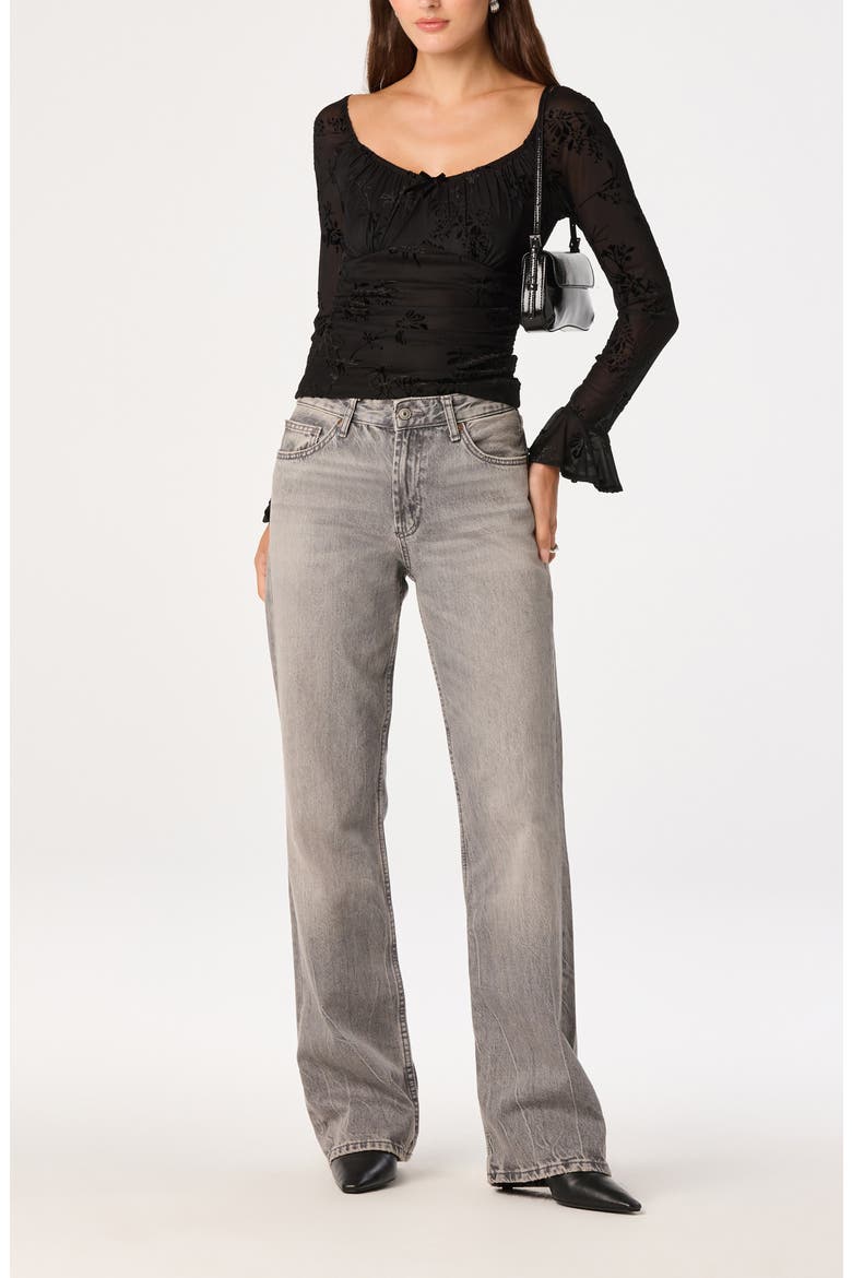 Belsie Burnout Mesh Top, Alternate, color, BLACK