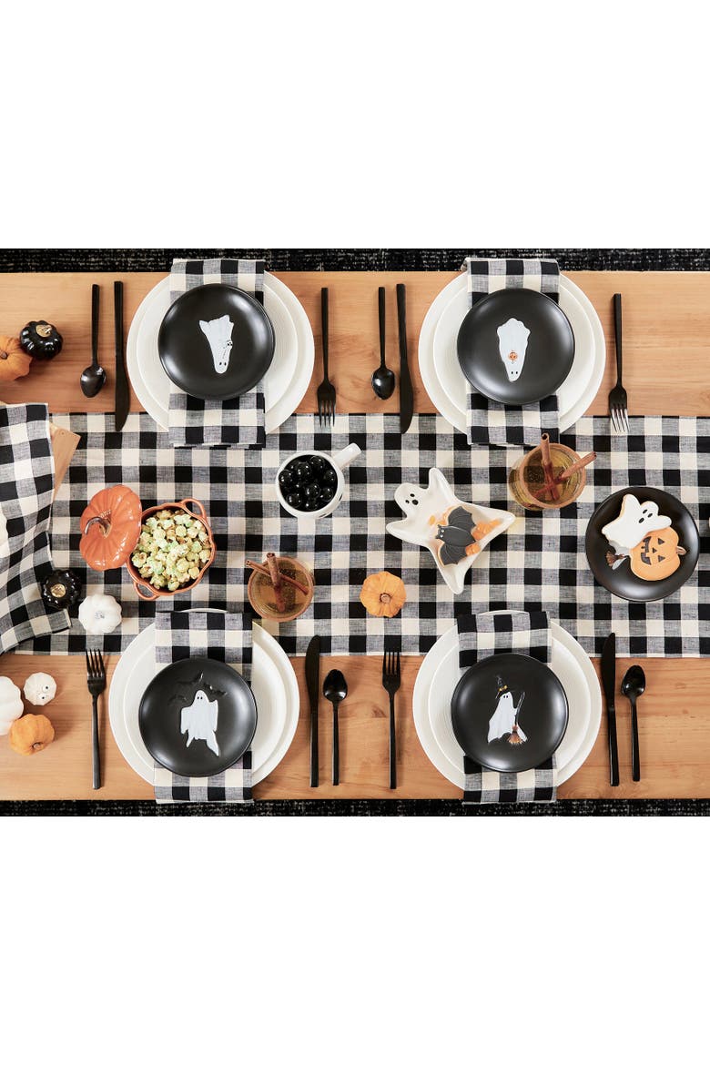 Linen Table Runner - Morgan Check, Alternate, color, Black and Cream