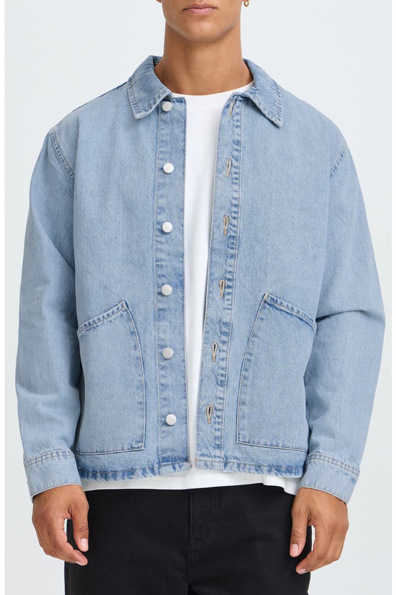 Travis Denim Overshirt, Main, color, LIGHT BLUE DENIM