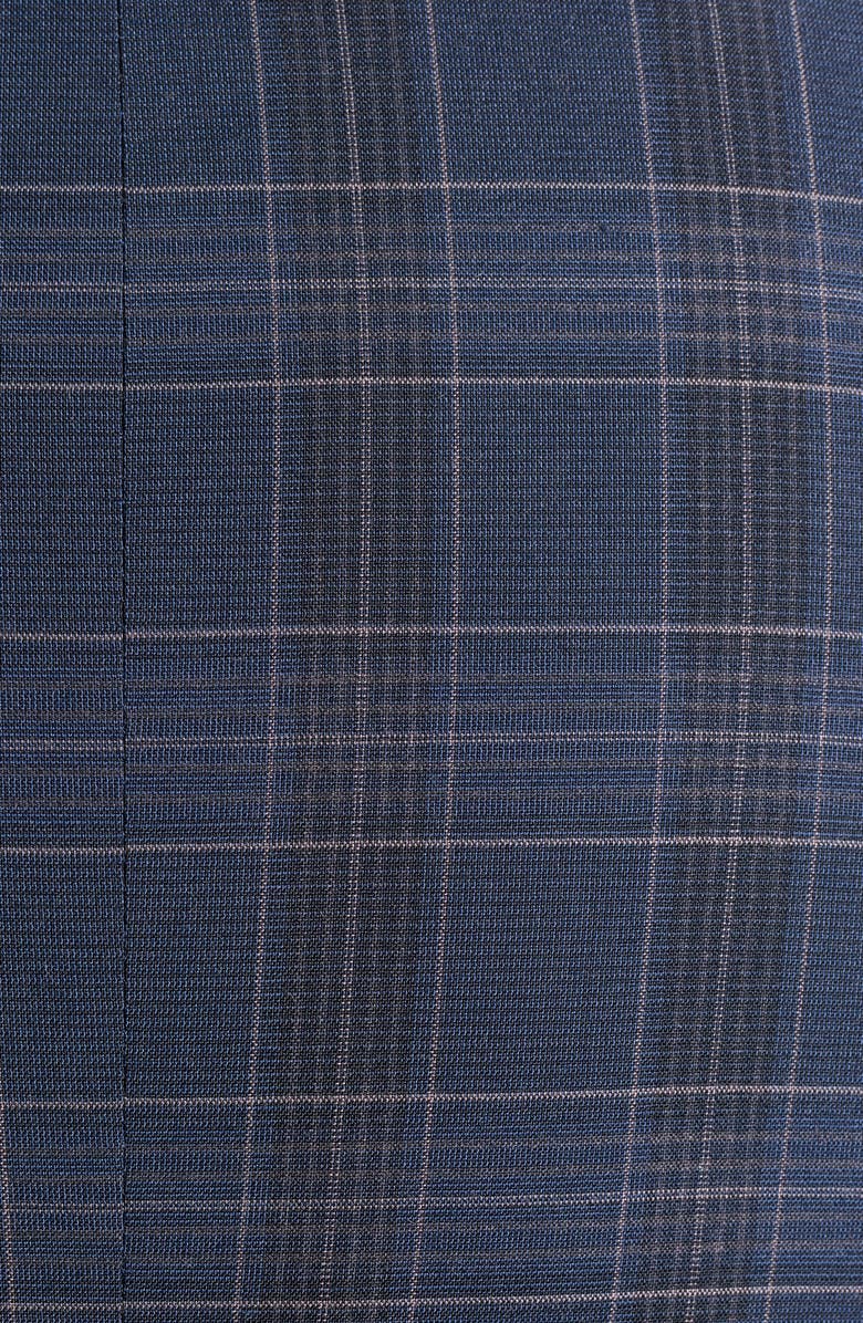 SAVILE ROW CO Navy Plaid Trim Fit Suit, Alternate, color, Navy