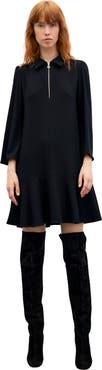 GERARD DAREL Carla Zip Front Crepe Mini Dress