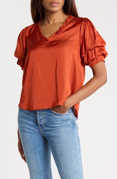 Ruffle V-Neck Blouse