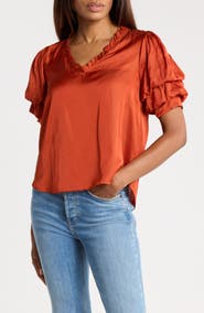 Joie Ruffle V-Neck Blouse