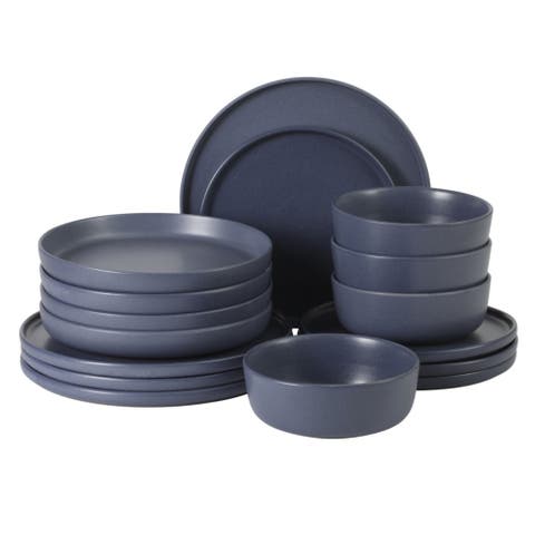 Bayou Moon 16-Piece Matte Reactive Glaze Stoneware Dinnerware Set