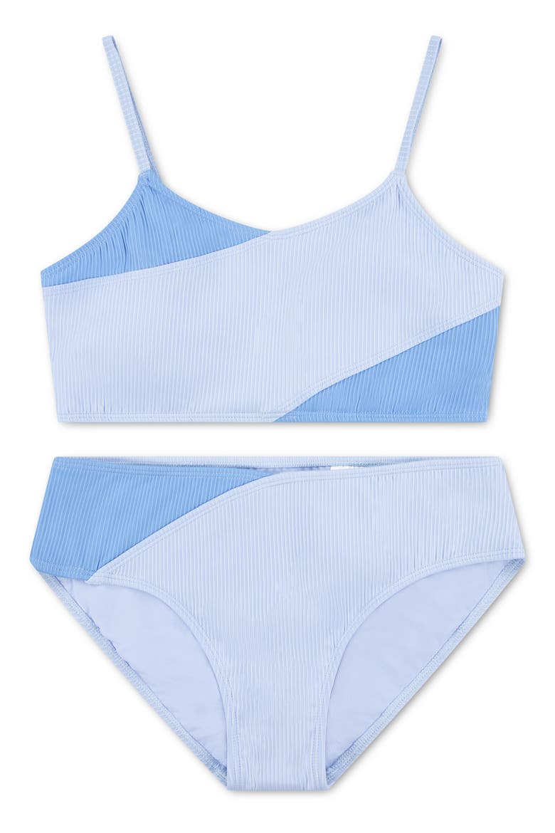 Kids' Cross Wrap Two-Piece Swimsuit, Main, color, WINDSURFER