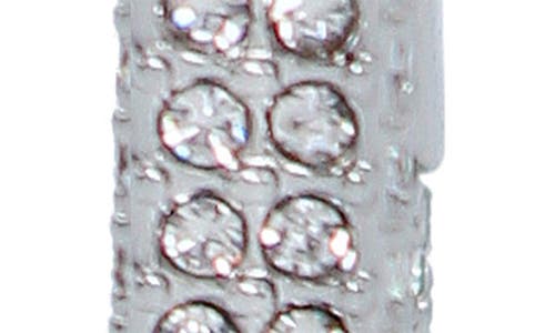 Allsaints Pavé Crystal Geometric Link Hoop Earrings In Metallic