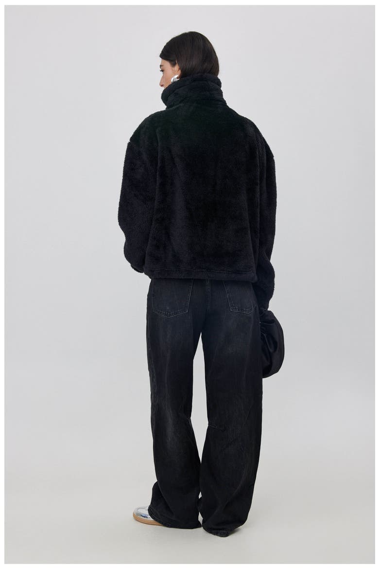 The Button-Up Fleece Cozy Coat, Alternate, color, Black