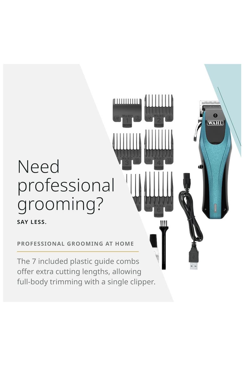 Cordless USB Rechargeable Pet Clipper Kit, Alternate, color, Black/Metallic Blue