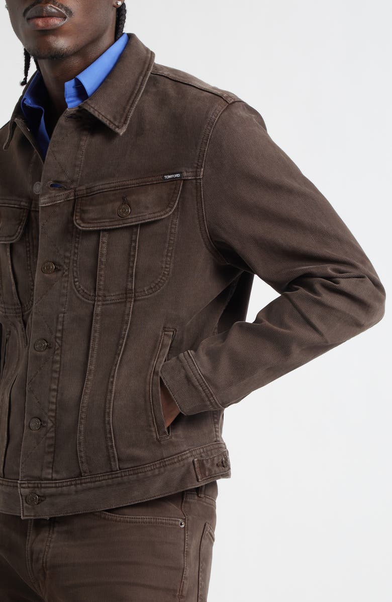 TOM FORD Icon Western Corduroy Jacket, Alternate, color, Dark Chocolate