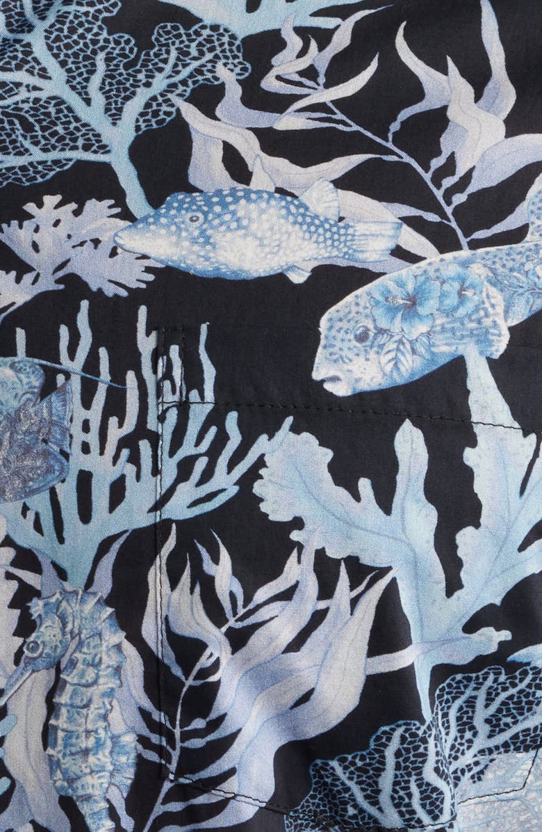 Tori Richard Octopuss Notched Collar Cotton Lawn Shirt, Alternate, color, Black