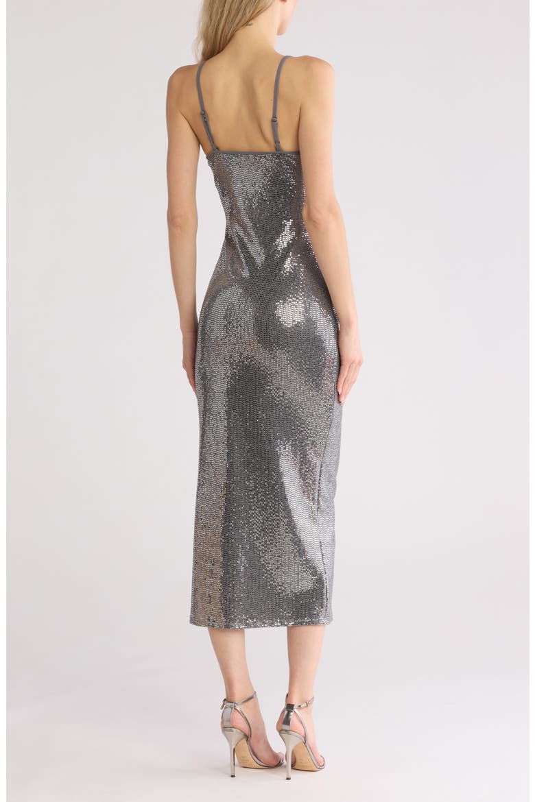 Disco Sequin Midi Dress, Alternate, color, PEWTER