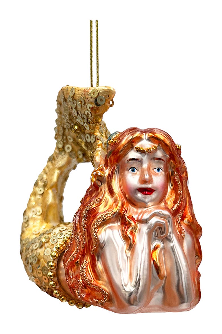 OrnamentallyYou Sequin Tail Reclining Mermaid Glass Ornament | Nordstrom