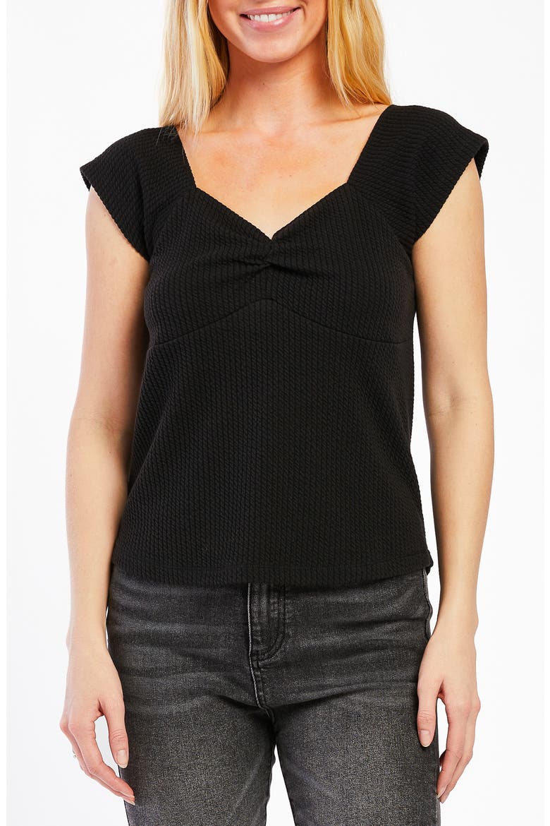 Beatrix Sweetheart Neck Knit Top, Main, color, BLACK