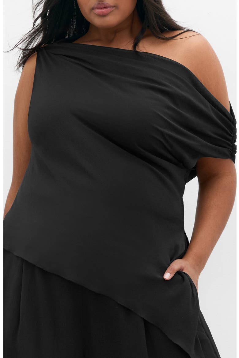 Skyla Asymmetric One-Shoulder Top, Main, color, BLACK