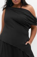 City Chic Skyla Asymmetric One-Shoulder Top