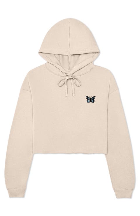 Butterfly Cropped Hoodie