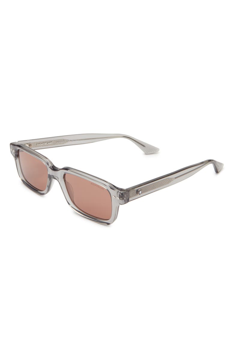 Montblanc 53mm Square Sunglasses, Alternate, color, Grey Grey Brown