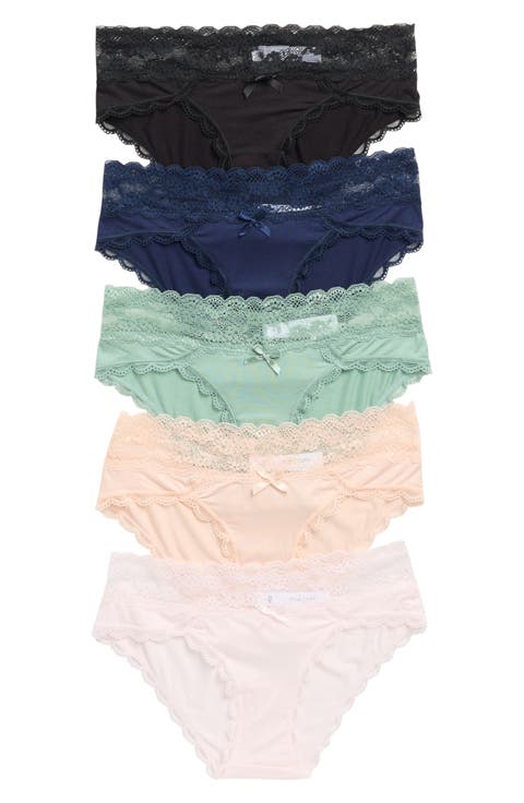 Ahna 5-Pack Lace Low Rise Hipster Panties