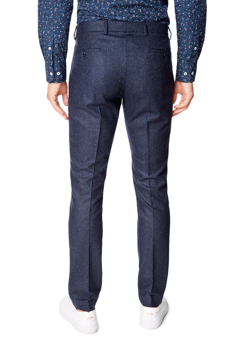Soho Flat Front Stretch Wool Blend Dress Pants, Alternate, color, NAVY
